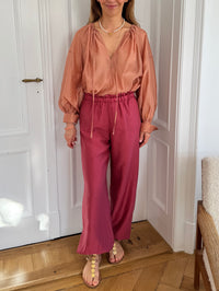 OVERSIZED TRANSPARENT BLOUSE "SILKSTONE" POWDER