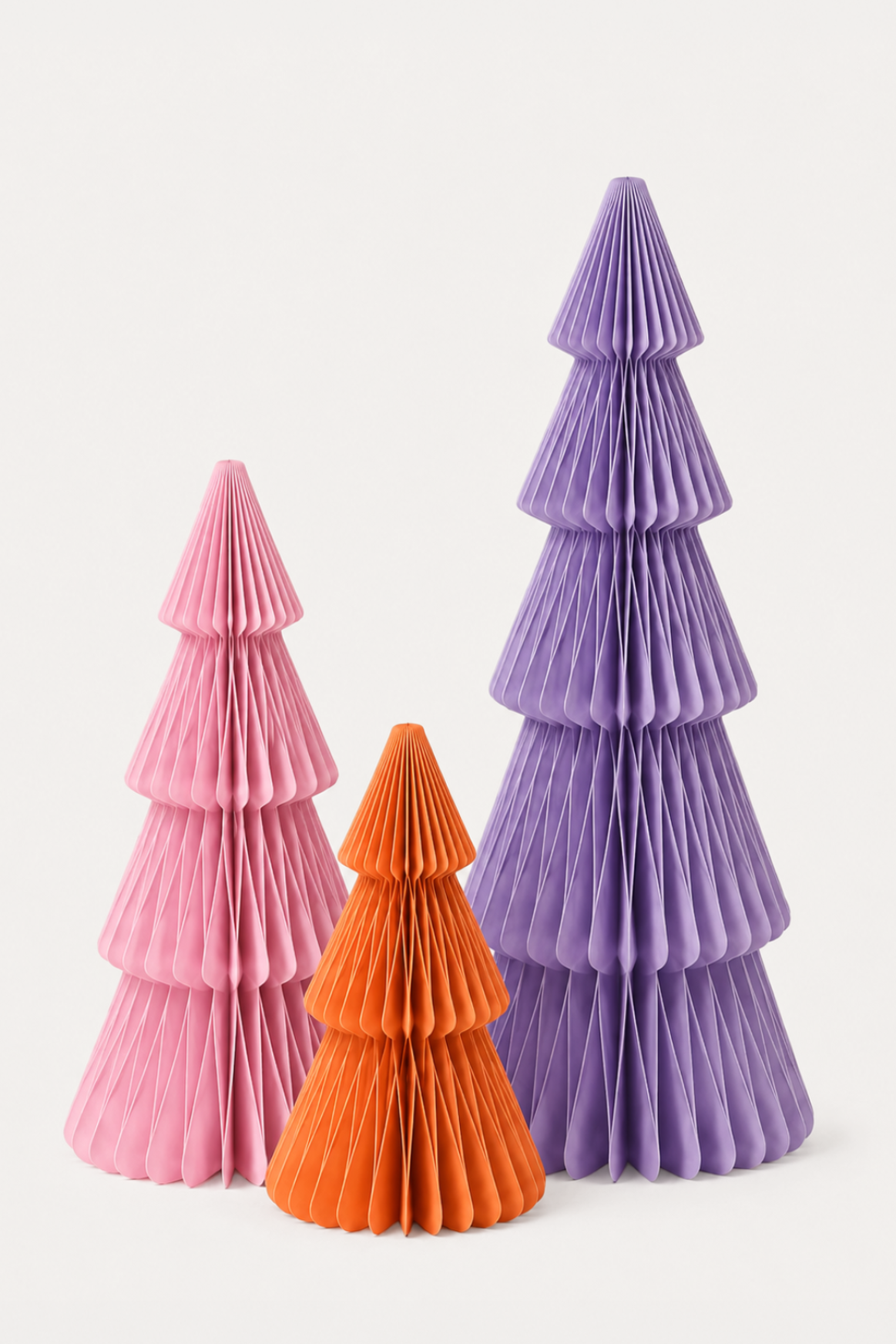 PAPER TREE SET LIGHT PINK/LILAC/ORANGE