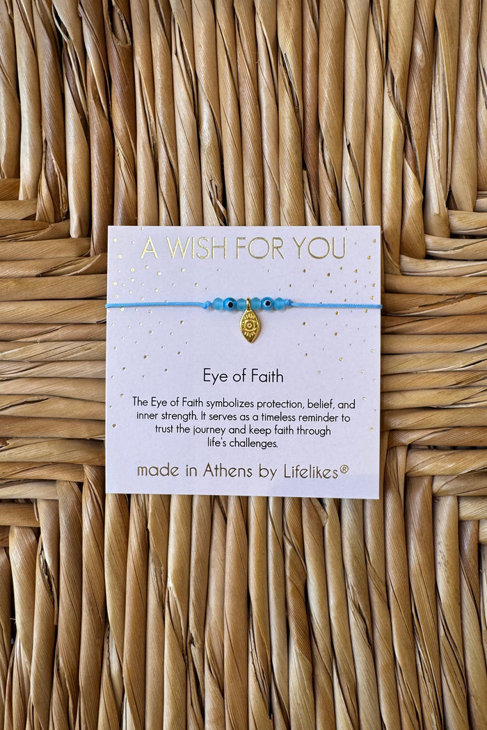 WISH BRACELET "EYE OF FAITH" GOLD/BLUE