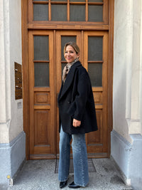OVERSIZED WOOL CABAN JACKET BLACK