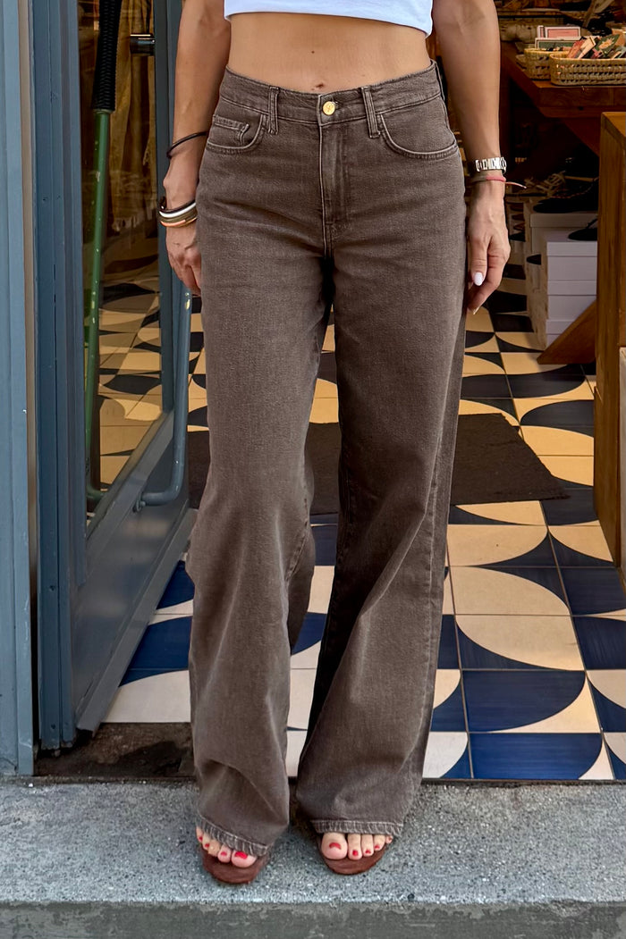 ORGANIC COTTON WIDE LEG DENIM PANTS HAZEL