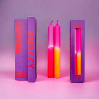 CANDLE DUO "SNAZZY" ORANGE/PINK