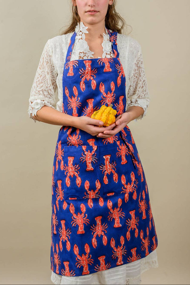APRON "LOBSTER" BLUE/RED