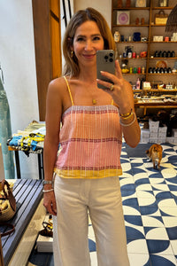 WOVEN STRAPPY TOP "LEROS" MULTICOLOR