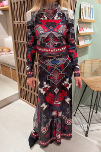 LONG SKIRT WITH SEQUINS MULTICOLOR