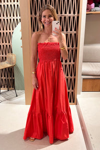 BANDEAU DRESS "ELPIS" CORAL RED