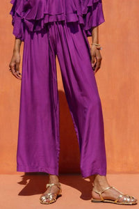 VISCOSE/SILK PANTS PURPLE