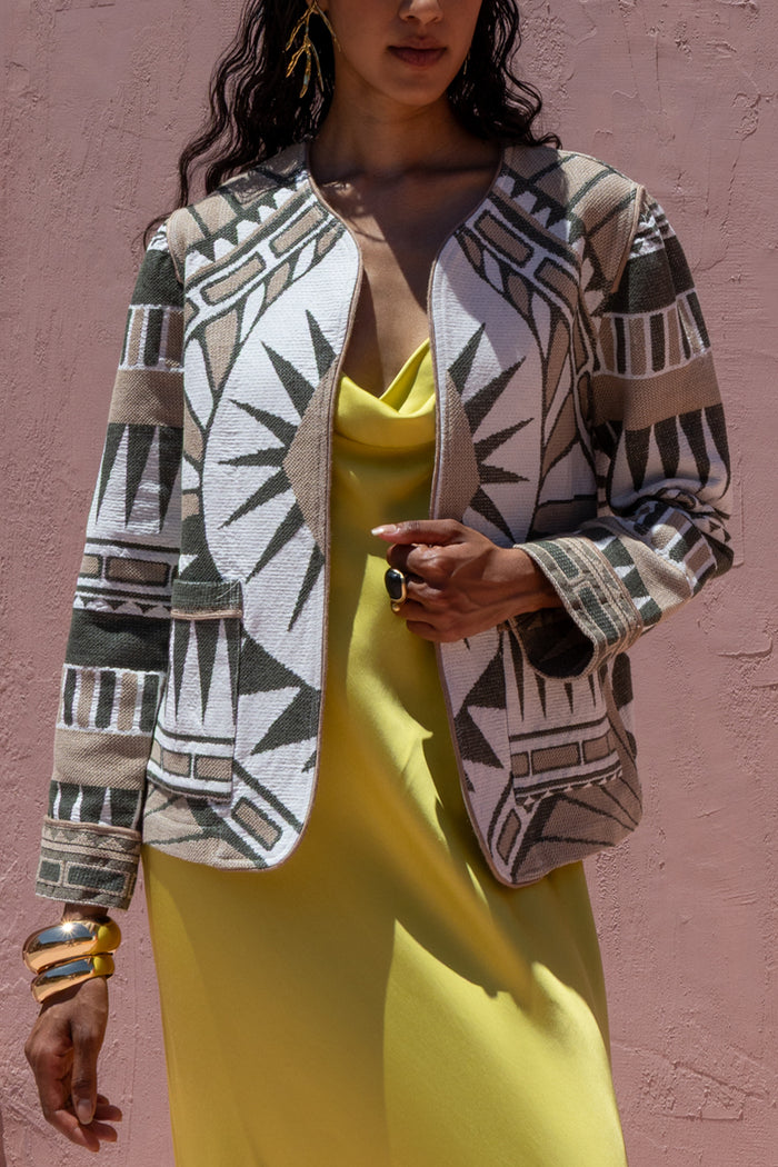 *PRE ORDER* JACQUARD JACKET "SARTI" OLIVE