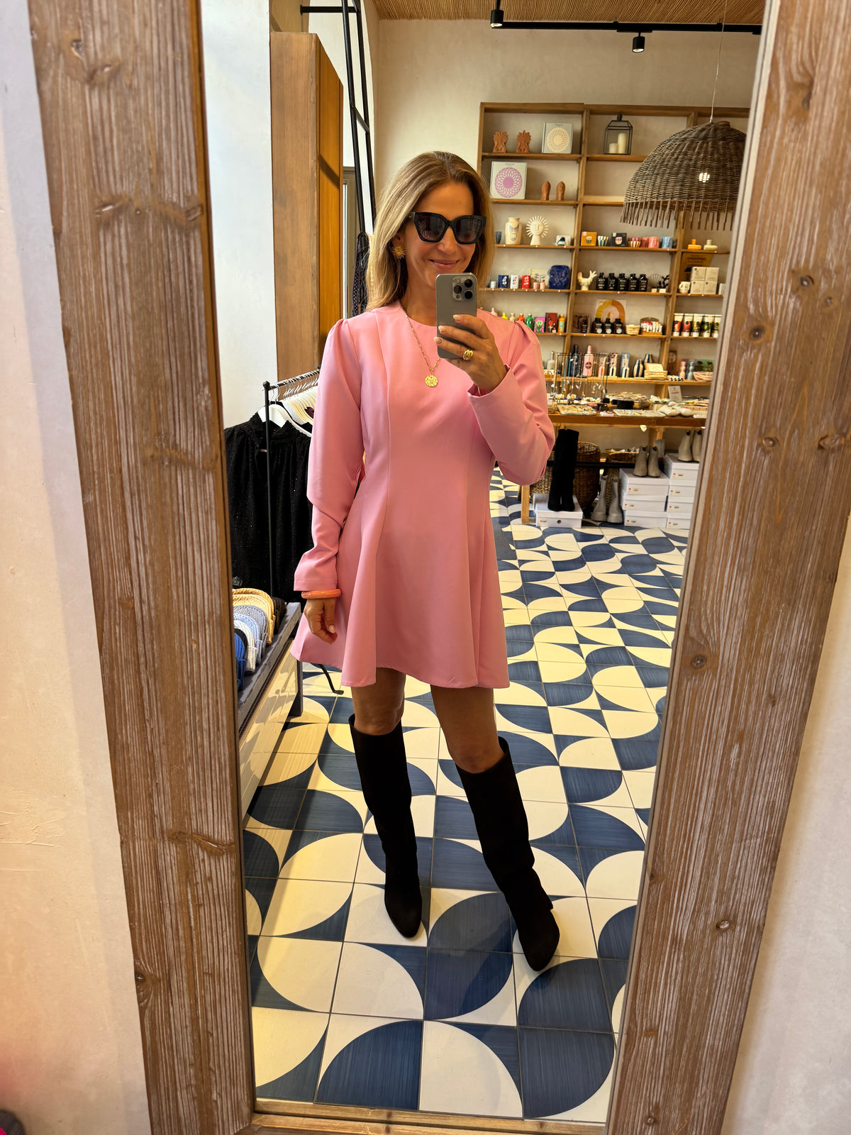 FITTED MINI DRESS BUBBLEGUM