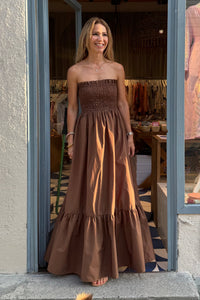 BANDEAU DRESS "ELPIS" CHOCOLATE