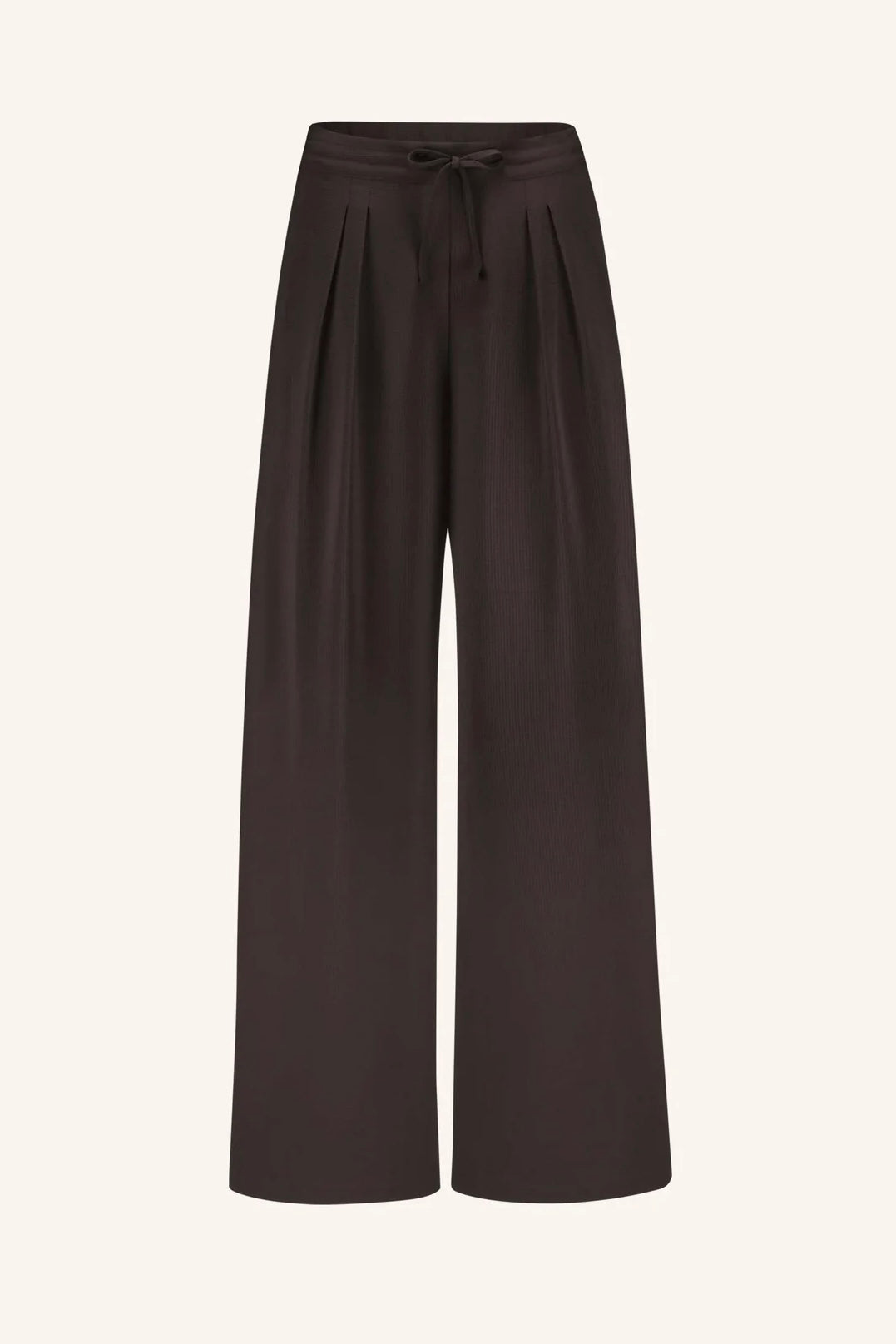WIDE LEG VISCOSE PANTS „CAFE NOIR“