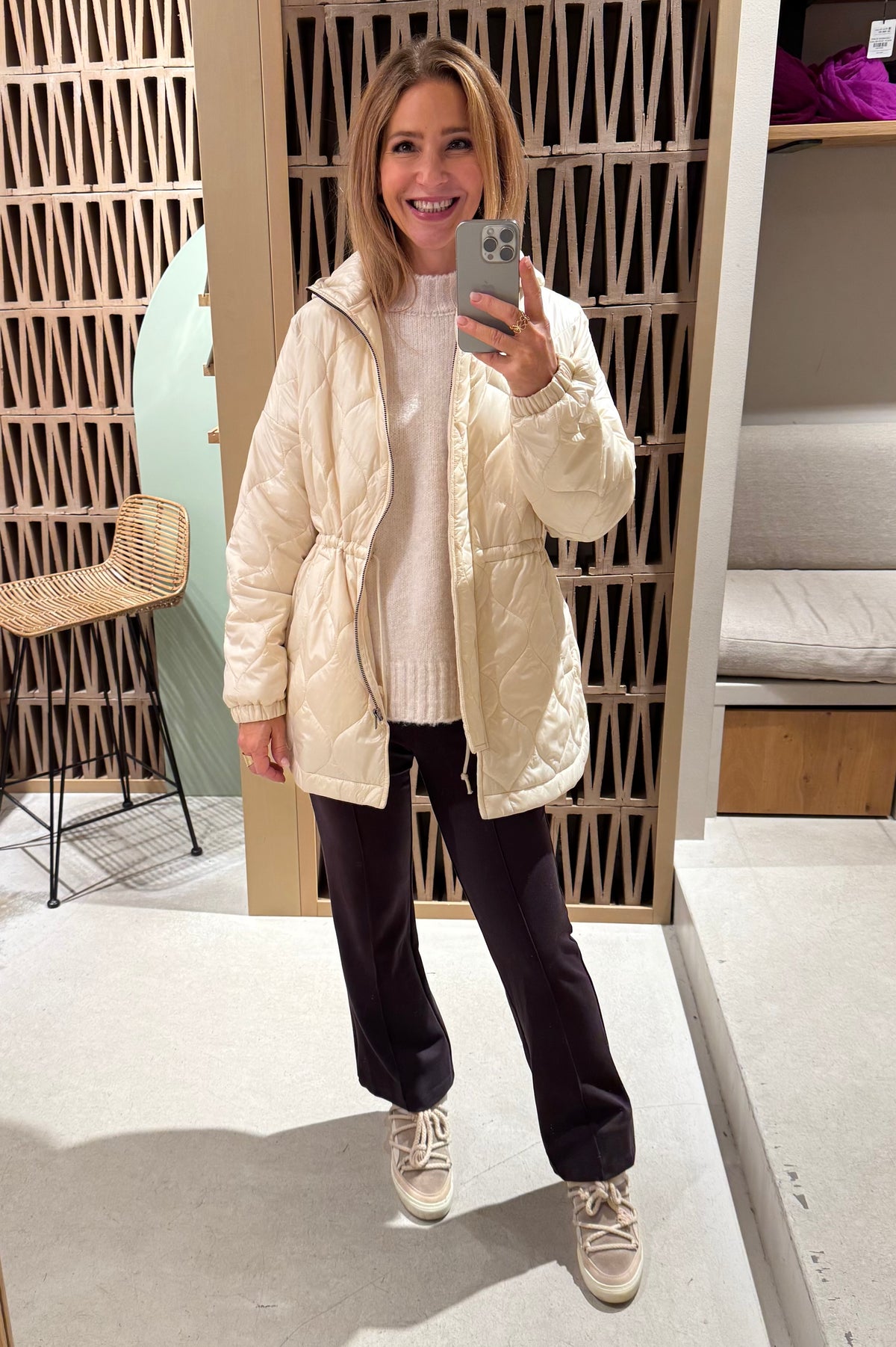 OVERSIZED LIGHT PUFFER JACKET VANILLA-WHITE