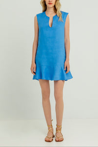 SHORT OPEN BACK DRESS "LEDA" BLUE