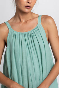 LONG STRAPPY COTTON DRESS "LINA" SEA GREEN