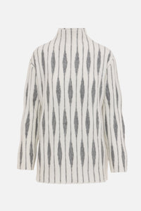 HIGH NECK KNIT PULLOVER "ROMBUS" OFFWHITE