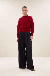 MOHAIR KNIT PULLOVER "SONNY" CARMINE RED