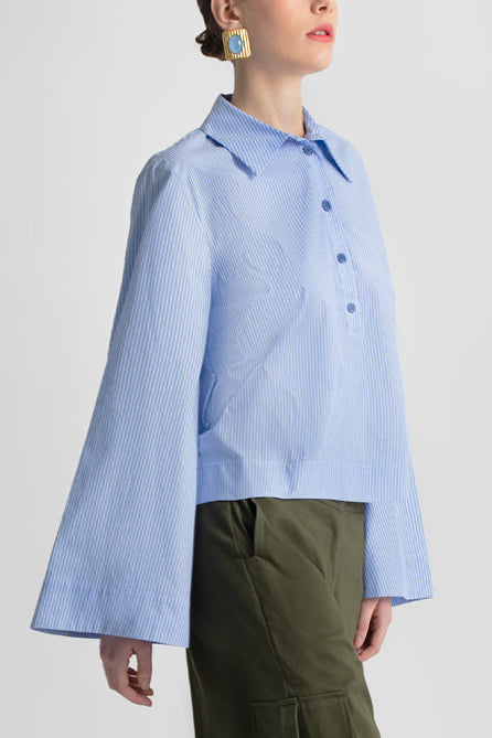 CROPPED COTTON BLOUSE