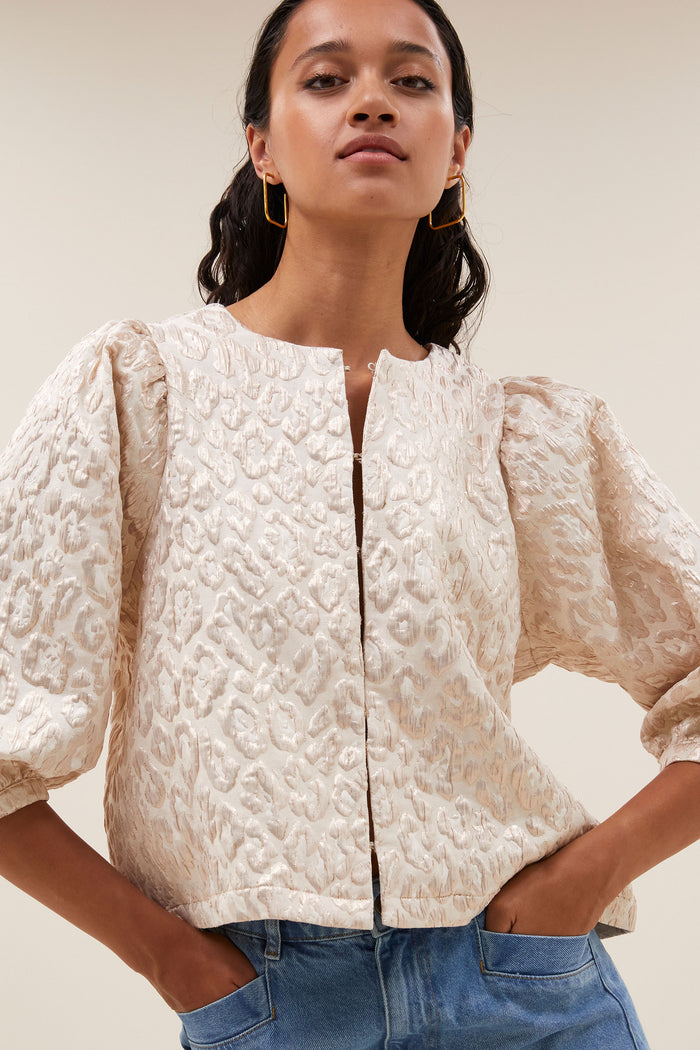 LUMINOUS JACQUARD BLOUSE/JACKET CHAMPAGNE
