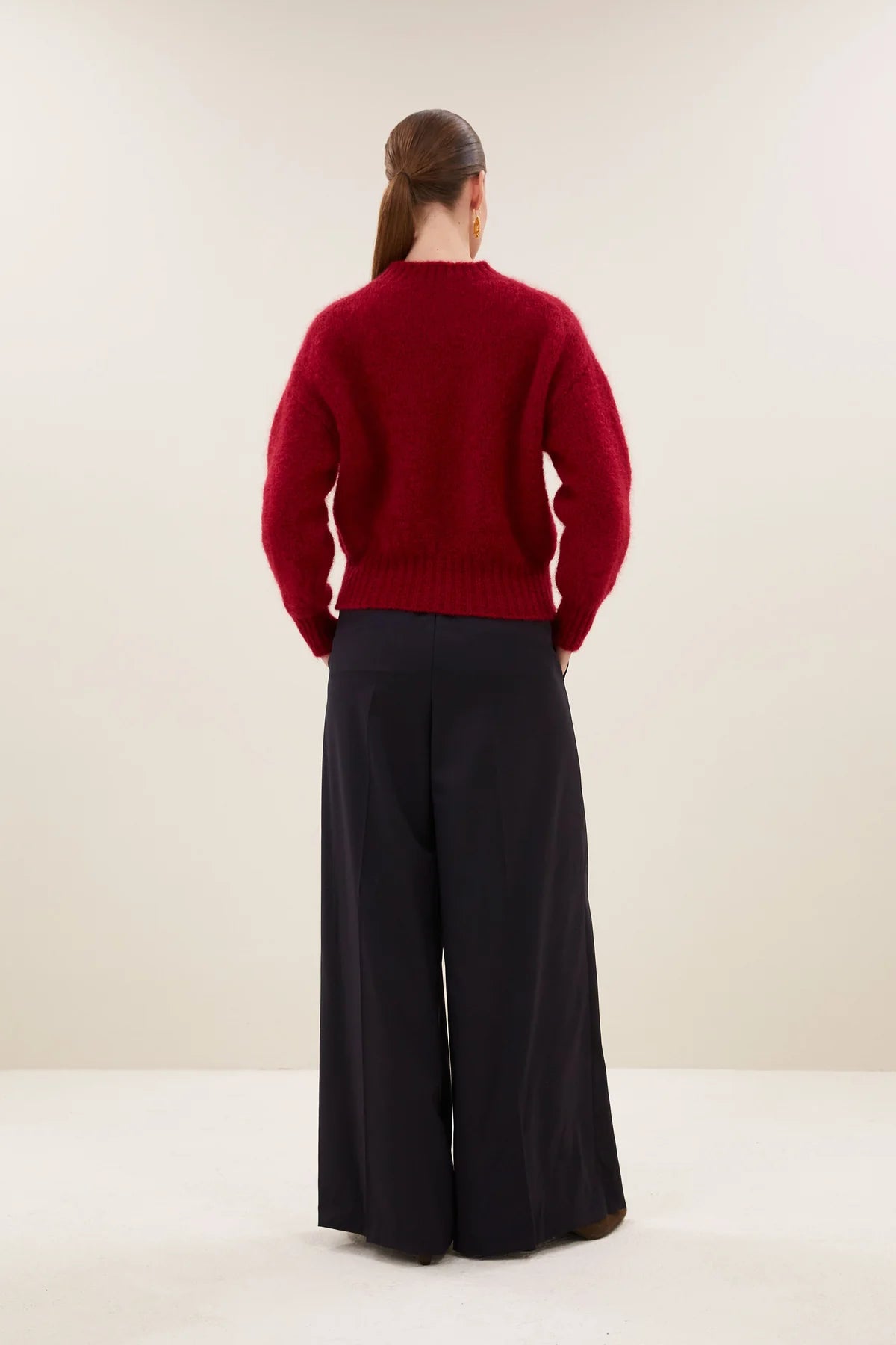 MOHAIR KNIT PULLOVER "SONNY" CARMINE RED
