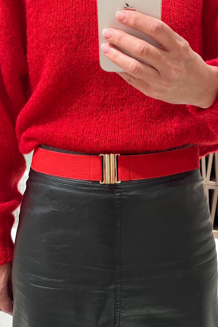 ELASTIC BELT BRIGHT RED