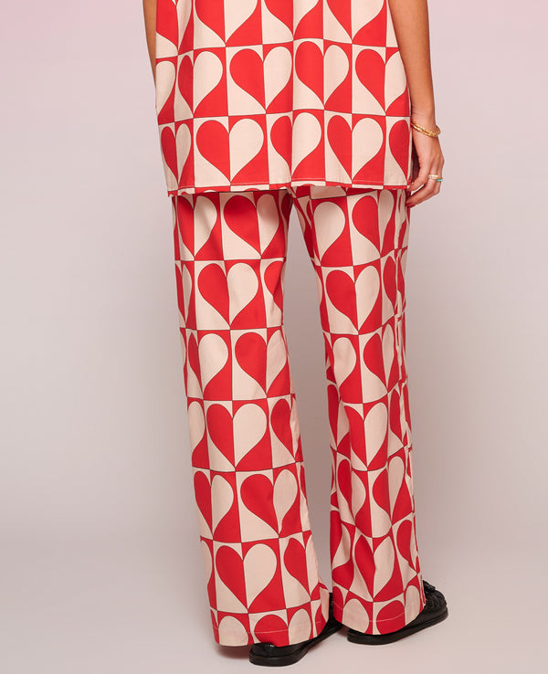 PANTS "LENA" IVORY/RED