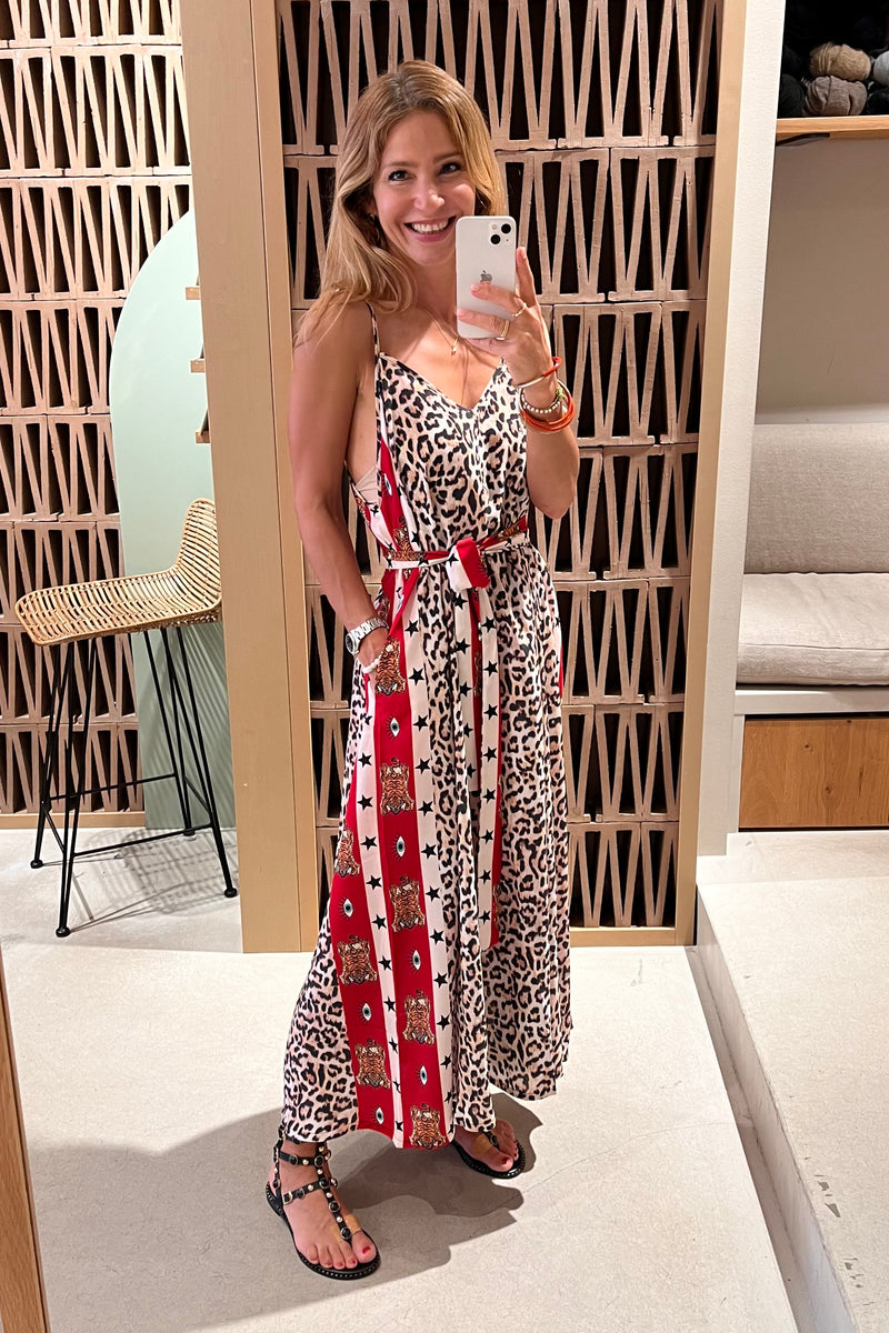 STRAPPY MIDI DRESS "MENAGERIE" LEO