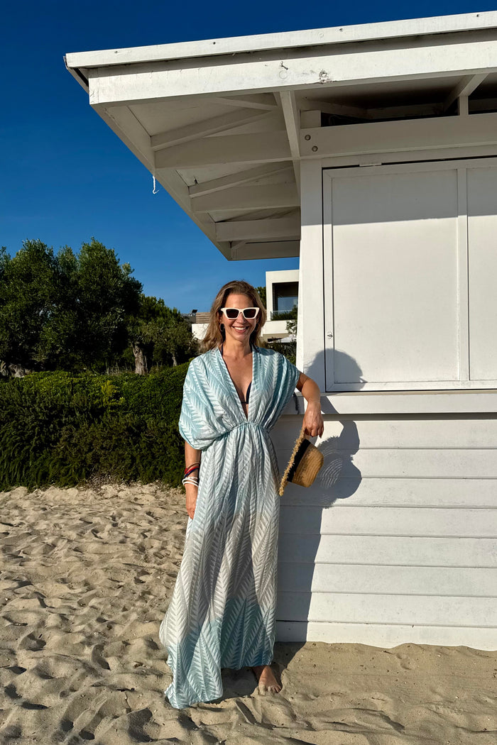KIMONO DRESS "FINIKAS DEGRADE" TEAL