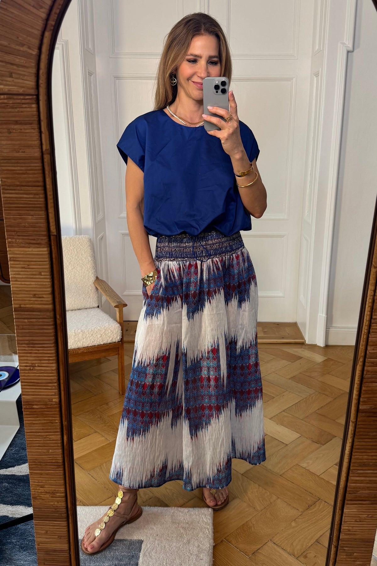 OVERSIZED POPELINE TOP "VERVE" BLUE