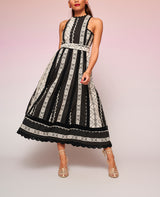 MIDI DRESS "JULIANNA" BLACK/WHITE