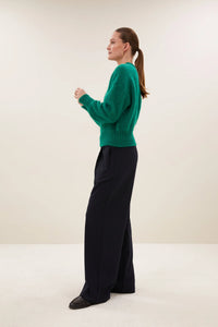 MOHAIR KNIT PULLOVER "SONNY" EVERGREEN