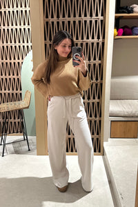 OVERSIZED DRAWSTRING SWEAT PANTS ICE BEIGE