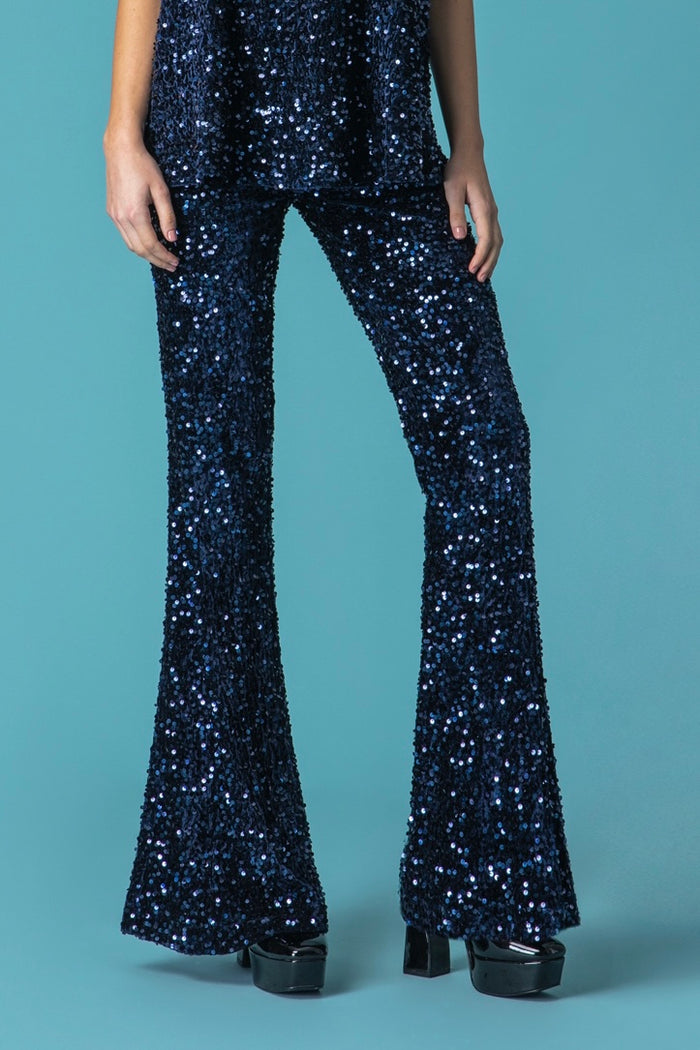 SEQUIN PANTS "MIDNIGHT" NAVY