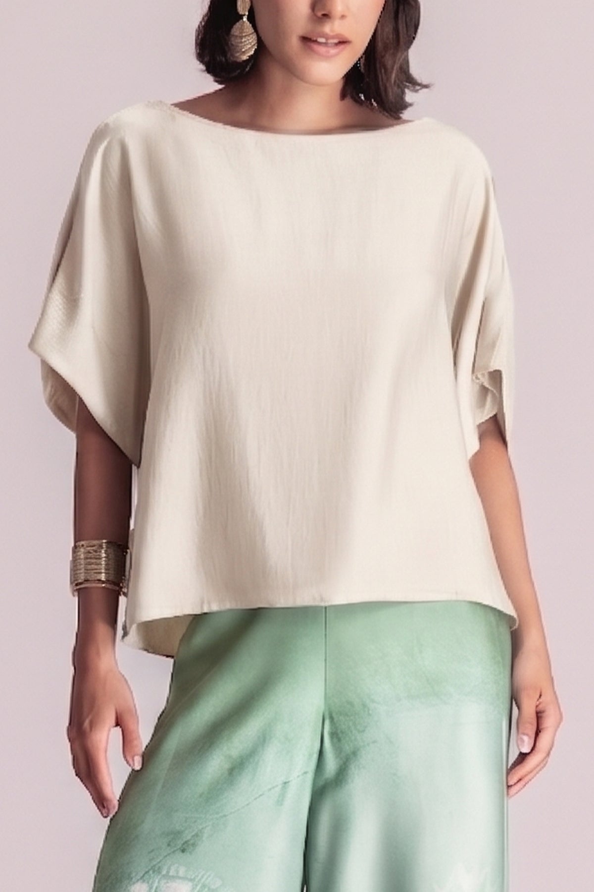 FLOWY OVERSIZED BLOUSE "ATHENA" ECRU