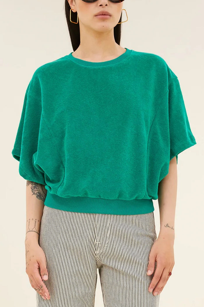 OVERSIZED ORGANIC COTTON TERRY SHIRT EMERALD