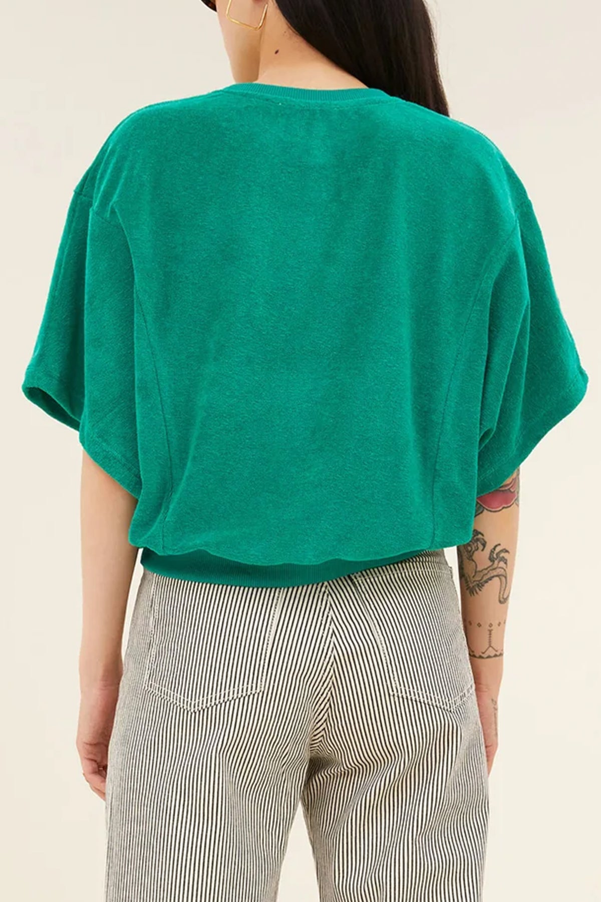 OVERSIZED ORGANIC COTTON TERRY SHIRT EMERALD