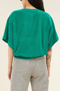 OVERSIZED ORGANIC COTTON TERRY SHIRT EMERALD