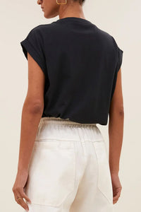 ORGANIC COTTON T-SHIRT "VOYAGE" BLACK/ECRU