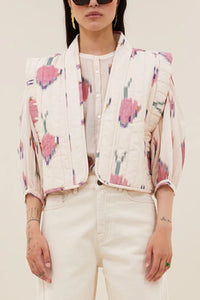 COTTON VEST IVORY/MULTICOLOR