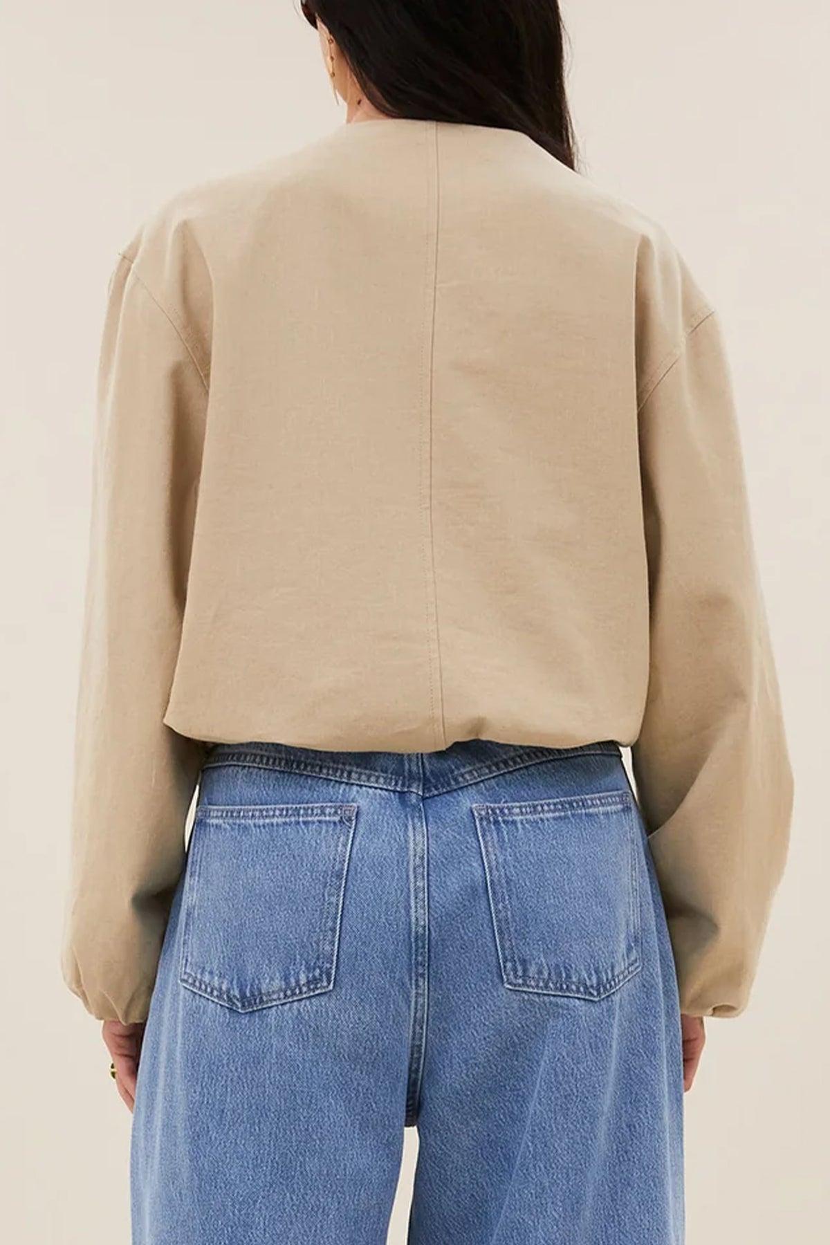 CANVAS BOMBER JACKET DARK SAND