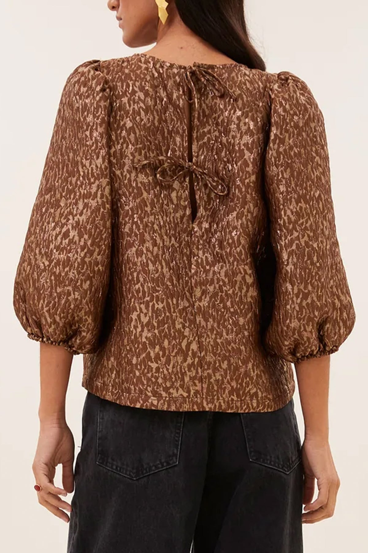 LUMINOUS JACQUARD BLOUSE COPPER