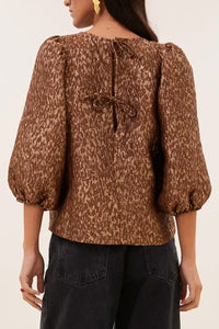LUMINOUS JACQUARD BLOUSE COPPER
