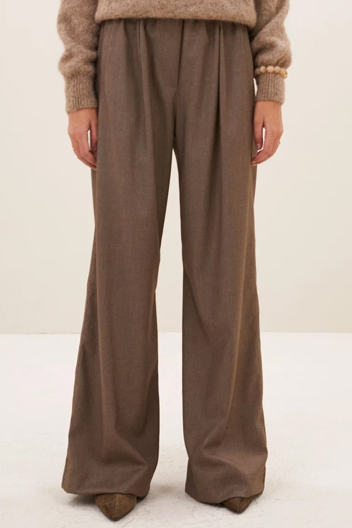 WIDE LEG PANTS BISCUIT