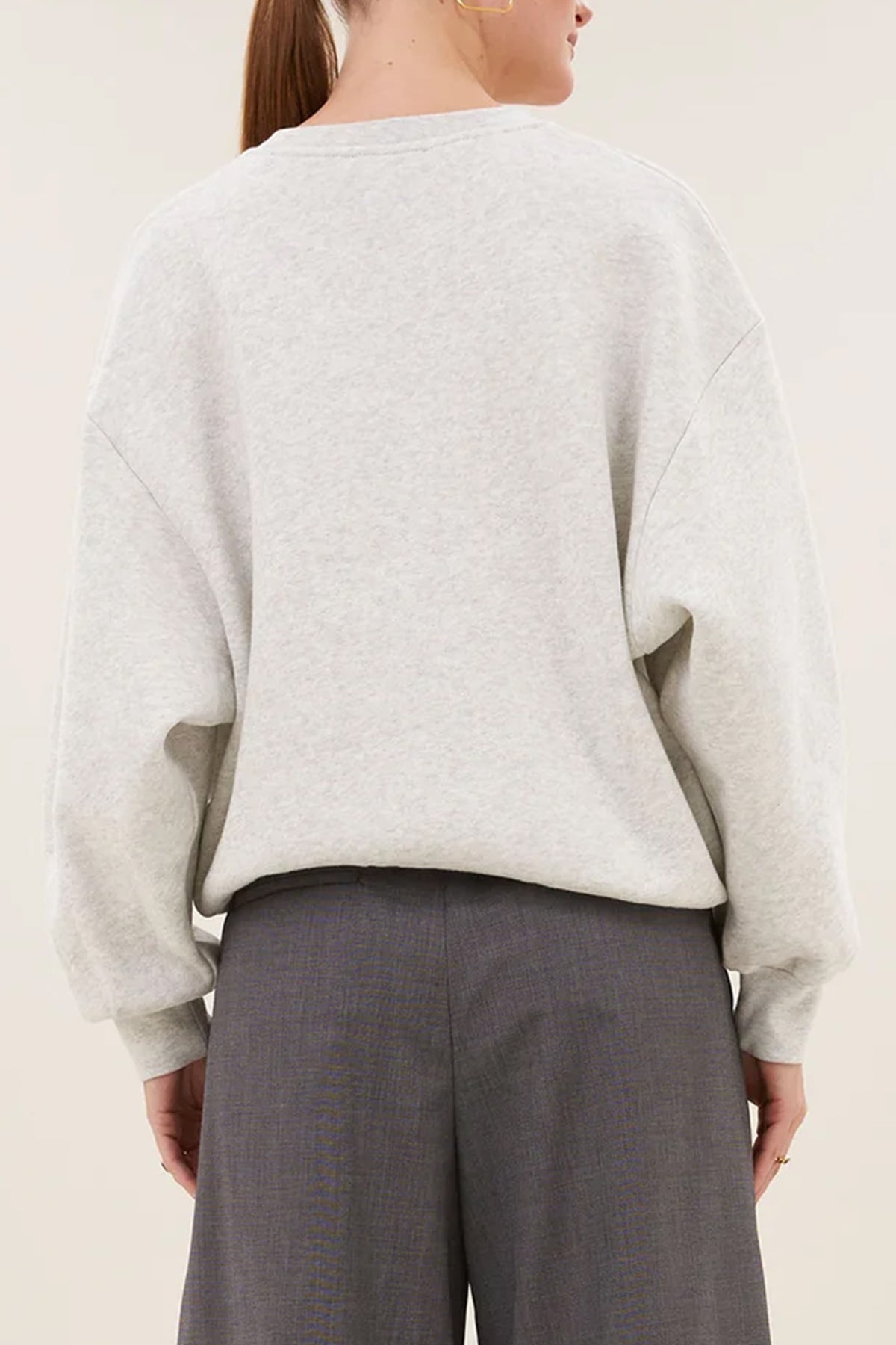 OVERSIZED ORGANIC COTTON SWEATER "LUCKY" LIGHT GREY