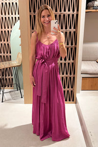 OVERSIZED LONG STRAPPY DRESS "CHARIS" MAGENTA