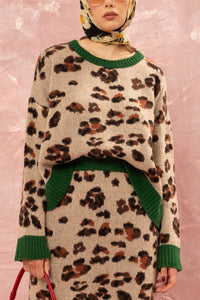 JACQUARD KNIT PULLOVER LEO/GREEN
