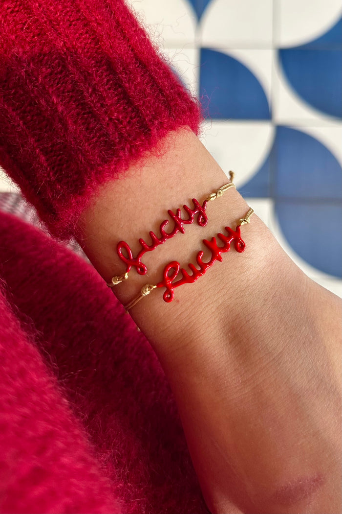 ENAMEL BRACELET "LUCKY" RED