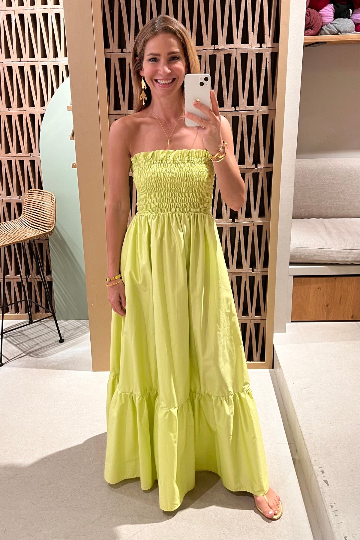 BANDEAU DRESS "ELPIS" LIME