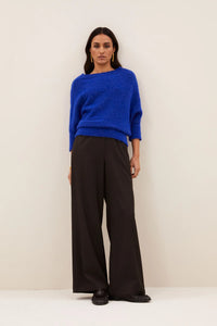 OVERSIZED ALPACA PULLOVER "KYOTO" QUEENS BLUE