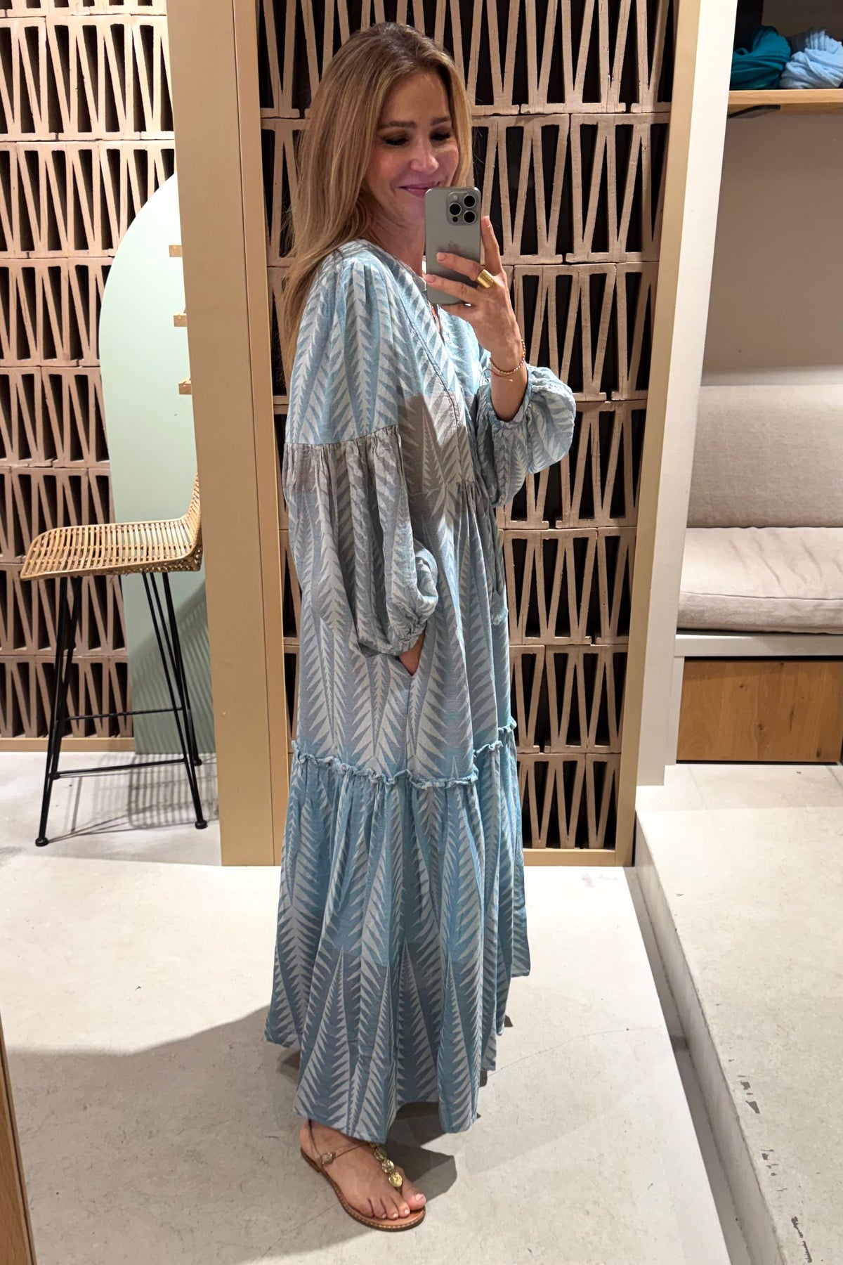 LONG TUNIC DRESS "FINIKAS DEGRADE" TEAL