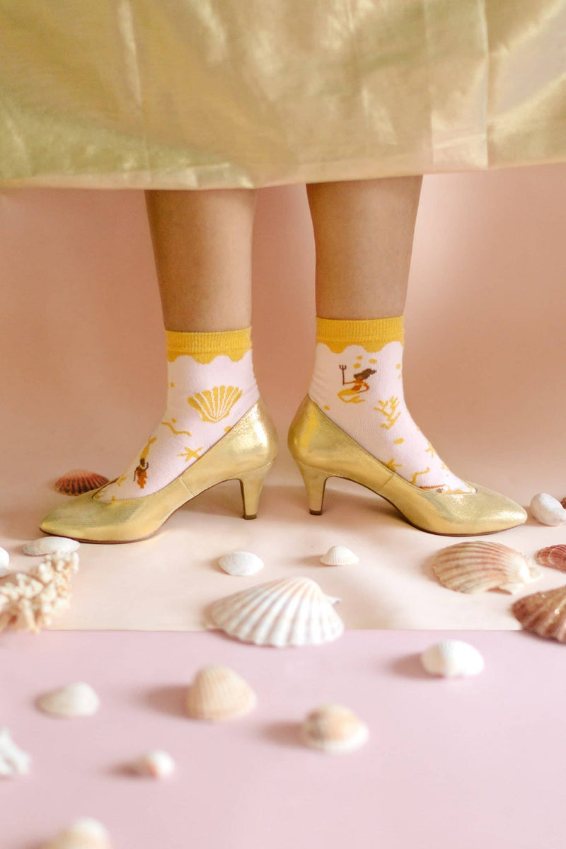SOCKS "MERMAID" LIGHT PINK/GOLD